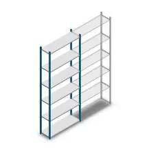 Fachbodenregal Medium Duty 2500x1000x300 mm (HxBxT) 6 Ebenen blau Grundregal