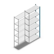 Fachbodenregal Medium Duty 2500x1000x400 mm (HxBxT) 6 Ebenen blau Anbauregal