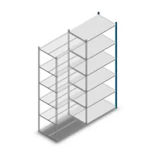 Fachbodenregal Medium Duty 2500x1000x600 mm (HxBxT) 6 Ebenen blau Anbauregal