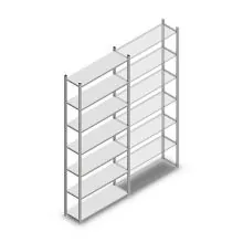 Fachbodenregal Medium Duty 3000x1000x300 mm (HxBxT) 7 Ebenen verzinkt Grundregal