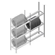 Reifenregal Medium Duty 2000x1000x600 mm (HxBxT) 3 Ebenen Anbauregal