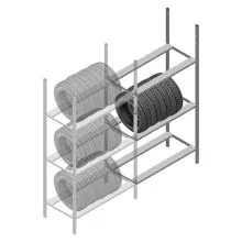 Reifenregal Medium Duty 2200x1000x700 mm (HxBxT) 3 Ebenen Anbauregal