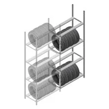 Reifenregal Medium Duty 2500x1000x700 mm (HxBxT) 4 Ebenen Anbauregal