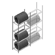 Reifenregal Medium Duty 2500x1000x700 mm (HxBxT) 4 Ebenen Grundregal