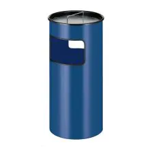 Metall-Asche-/Papierbehälter 50 Liter blau