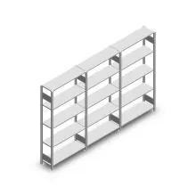 Vorteilsreihe Fachbodenregal Heavy Duty 2000x3000x300 mm (HxBxT) 5 Ebenen 150 kg