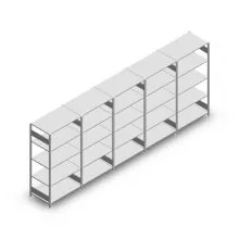 Vorteilsreihe Fachbodenregal Heavy Duty 2000x5000x600 mm (HxBxT) 5 Ebenen 150 kg