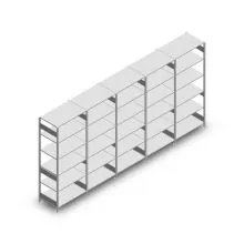 Vorteilsreihe Fachbodenregal Heavy Duty 2500x5000x600 mm (HxBxT) 6 Ebenen 150 kg