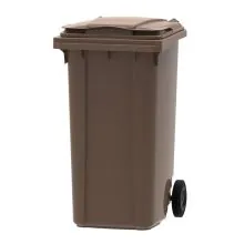Abfallcontainer, mobiler Rollcontainer 240 Liter braun