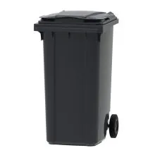Abfallbehälter, mobiler Rollcontainer 240 Liter grau