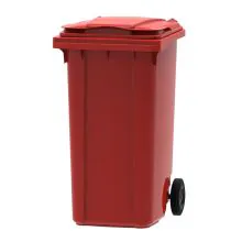 Abfallbehälter, mobiler Rollcontainer 240 Liter rot