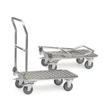 Klappbarer Aluminium-Plattformwagen 200 kg mit Schiebegriff 900x600