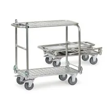Klappbarer Aluminium-Tischwagen 200 kg mit 2 klappbaren Schiebegriffen und klappbarer Ebene 720x450