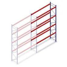 Gebrauchtes Armes Palettenregal 4950x2700x1100 mm (HxBxT) 4 Ebenen Anbauregal