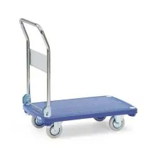 Plattformwagen, Transportwagen 200 kg aus Kunststoff mit inklappbarem Schiebegriff 810x500