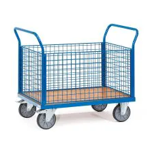 Plattformwagen, Transportwagen 600 kg mit 4 Drahtgitterwänden 1000x600