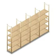 Vorteilsreihe Fachbodenregal aus Holz BT Combi 2380x4030x500 mm (HxBxT) 5 Ebenen