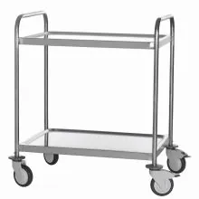 Edelstahl-Servierwagen mit 2 Etagen 800x580x960
