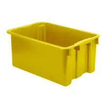 Stapelbarer, ineinander schachtelbarer Euro-Norm-Behälter LB 650x450x280 mm (lxbxh) gelb