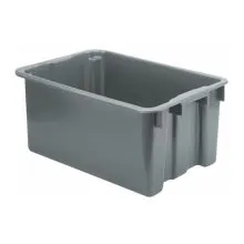 Stapelbarer, nestbarer Euronorm-Einsatzbehälter LB 650x450x280 mm (lxbxh) grau