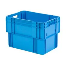 Stapelbarer, ineinandersteckbarer Transportbehälter DTK0 600x400x420 mm (lxbxh) blau