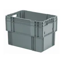 Stapelbare, nestbare Transportkiste DTK0 600x400x420 mm (lxbxh) grau