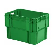 Stapelbare, nestbare Transportkiste DTK0 600x400x420 mm (lxbxh) grün
