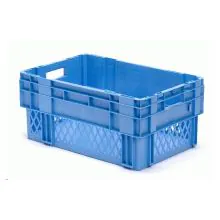 Stapelbare, nestbare Transportkiste DTK1 600x400x270 mm (lxbxh) blau