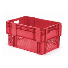 Stapelbare, nestbare Transportkiste DTK1 600x400x320 mm (lxbxh) rot
