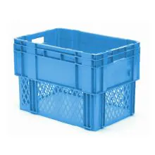 Stapelbare, nestbare Transportkiste DTK1 600x400x420 mm (lxbxh) blau