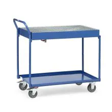 Tischwagen 300 kg mit Etagebehälter und Gitterrost 1000x600