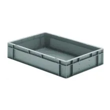 Stapelbare Transportkiste TK0 600x400x120 mm (lxbxh) grau