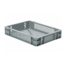 Stapelbare Transportkiste TK2 400x300x75 mm (lxbxh) grau