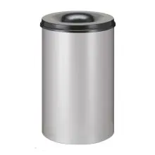Feuerlöschender Papierkorb 110 Liter aluminiumgrau/schwarz