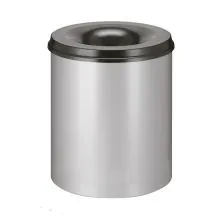 Selbstverlöschender Papierkorb 80 Liter aluminiumgrau-schwarz