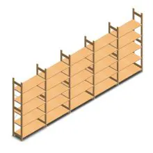 Vorteilsreihe hölzernes Fachbodenregal BT Euro 2100x5030x400 mm (HxBxT) 5 Ebenen