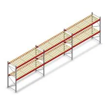Vorteilsreihe gebrauchtes AR T2 Palettenregal 2500x11120x1100mm (HxBxT) 2 Ebenen mit Stegen