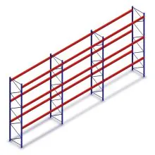 Vorteilsreihe gebrauchtes Mecalux Palettenregal 3500x11200x1100 mm (HxBxT) 3 Ebenen 2650kg/Set