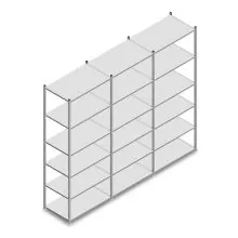 Vorteilsreihe Fachbodenregal Light Duty 2500x3000x600 mm (HxBxT) 6 Ebenen