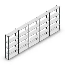 Vorteilsreihe Fachbodenregal Medium Duty 2000x5000x300 mm (HxBxT) 5 Ebenen anthrazit