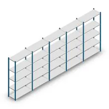 Vorteilsreihe Fachbodenregal Medium Duty 2200x5000x400 mm (HxBxT) 5 Ebenen blau