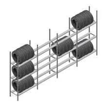 Vorteilsreihe Reifenregal Medium Duty 2000x4000x600 mm (HxBxT) 3 Ebenen