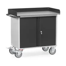 Werkstattwagen aus Stahlblech 400 kg mit Doppeltüren und umlaufendem Rand 985x590 mm (lxb) anthrazit