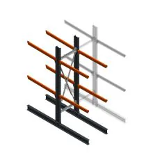 Schweres Kragarmregal beidseitig 3000x800x1200 mm (HxBxT) 2 Ebenen Grundregal