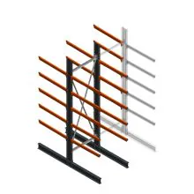 Schweres Kragarmregal beidseitig 4000x1200x1200mm (HxBxT) 5 Ebenen Grundregal