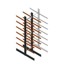 Schweres Kragarmregal beidseitig 5000x1000x1200 mm (HxBxT) 6 Ebenen Grundregal