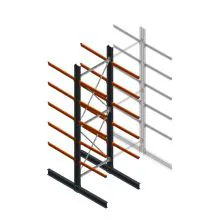 Schweres Kragarmregal beidseitig 5000x1500x1200mm (HxBxT) 5 Ebenen Grundregal