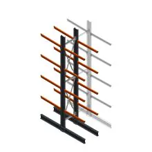 Schweres Kragarmregal beidseitig 5000x800x1200 mm (HxBxT) 4 Ebenen Grundregal