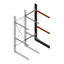 Schweres Kragarmregal einseitig 3000x1000x1000 mm (HxBxT) 2 Ebenen Anbauregal