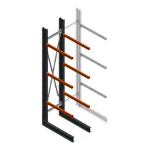 Schweres einseitiges Kragarmregal 4000x800x1200 mm (HxBxT) 3 Ebenen Grundregal